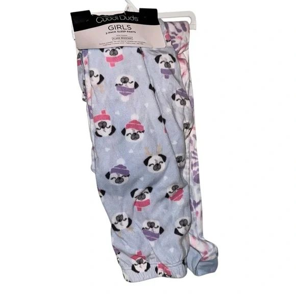 NWT CUDDL DUDS 2 Pack Girls Pajama Pants Bottoms Dog Tie-Dye Print Size XL 14/16 - Picture 3 of 8